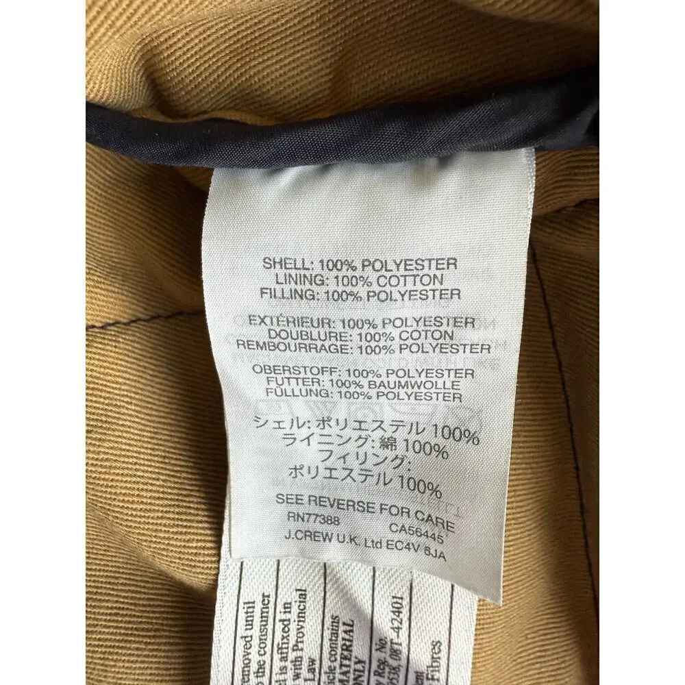 J. Crew Quilted Vest Mens XL Navy Blue Full Zip Pockets Outdoors